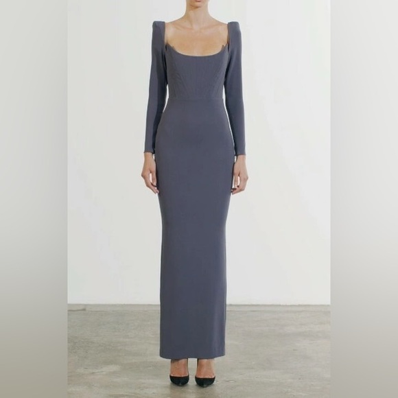 Alex Perry Darius Grey Gown - Picture 2 of 5